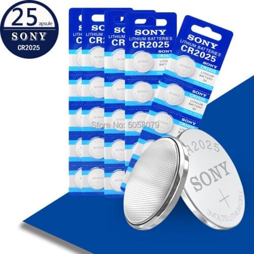 25PCS FOR SONY Original cr2025 Button Cell Batteries cr 2025 ECR2025 DL2025 LM2025 3V Lithium Coin Battery For Watch Calculator