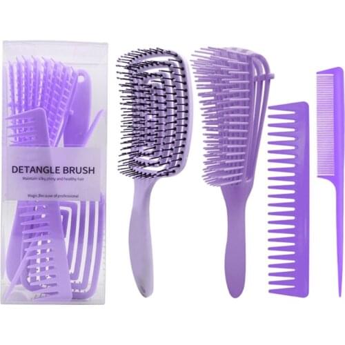 4pcs Anti-Static Comb Detangling Hair Brush Scalp Massage Combs Hairdressing Styling Tools for Salon Home Use