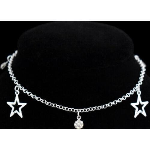 New Star Pendant Bohemia CZ Silver Plated Anklet Rhinestone Anklets Bracelet Silver Color Foot Chain Fashion Women Beach Jewelry
