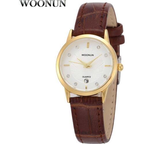 Relogio Feminino WOONUN Womens Watches Genuine Leather Band Japan Quartz Wrist Watches For Women Casual Ladies Watches hodinky