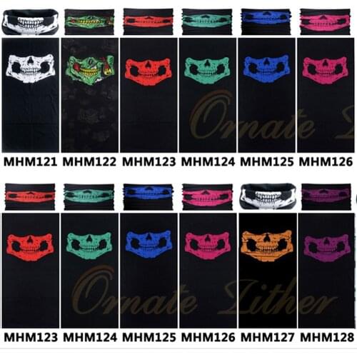 Skull Seamless Bandana Scarf Cycling Face Mask Ghost Neck Gaiter Sport Buff Headband Army Breathable Balaclava Summer Women Men