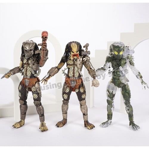 Classic Movie Predator 30th Anniversary Jungle Hunter Unmasked / Jungle Hunter Masked / Jungle Demon PVC Action Figure Toy