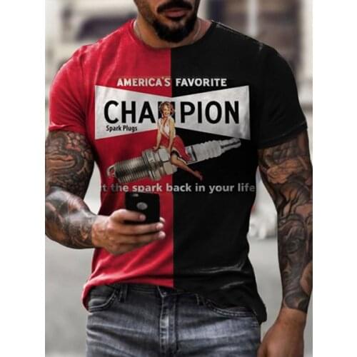 Summer New Motorcycle Elements T-Shirt For Men Streetwear Oversized Short Sleeved Tops American Favorite Tees For Male