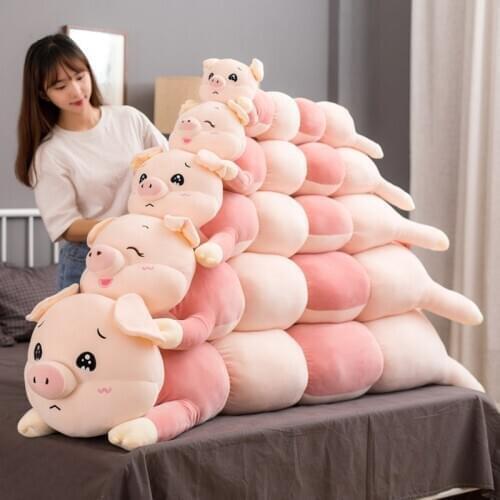 Giant Size Baby Lucky Doll Kawaii Pig Plush Toy Stuffed Soft Lovely Animal Baby Appease Pillow for Children Kids Birthday Gift