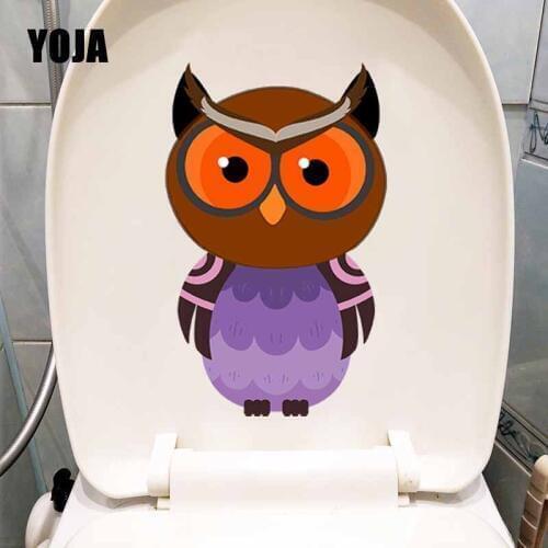 YOJA 15X23.9CM Lovely Cartoon Owl Art Mural Wall Sticker Bathroom Home Decor Toilet Seat Decal T5-0592