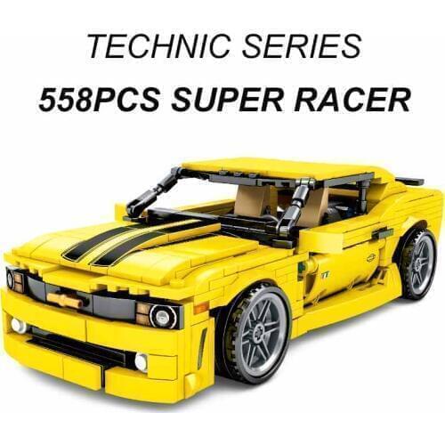 Pull Back car Building Block Sembo Compatible Legoingly construction toys Set Building Blocks Sports Car Chevrolet Pull Back car