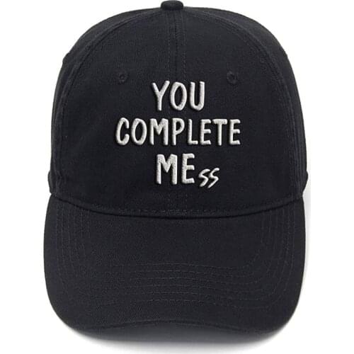Lyprerazy You Complete Mess Washed Cotton Adjustable Men Women Unisex Hip Hop Cool Flock Printing Baseball Cap