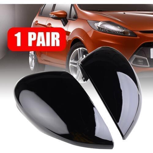 Mayitr 1 Pair Gloss Black Color car Rearview Wing Mirror Cover For Fiesta MK7 2008-2017