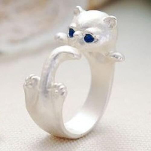 Charm Winding Cat Open Rings For Women Handmade Original Fashion Girl Prevent Allergy -Color Jewelry