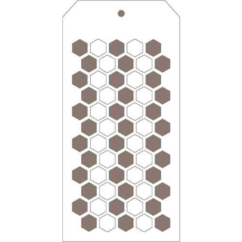 2021 New Label Tag Plastic Stencil For DIY Craft Making Hexagon Pattern Card Paper Scrapbooking No Metal Cutting Dies and Stamps