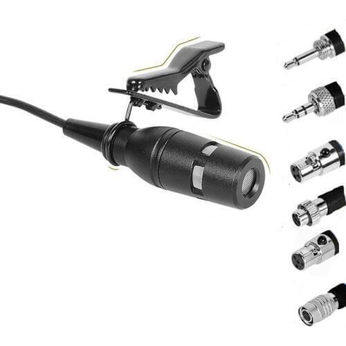Professional ME2 Omnidirectional Black Clip Lapel Lavalier Microphone Mic for Audio Technica, Sennheiser EW G1 G2, Shure ,MiPro