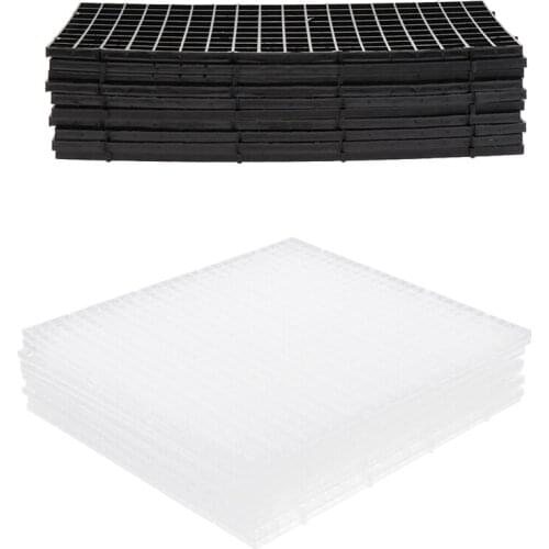 10 Pcs Grid Divider Tray Isolate Board Fish Tank Bottom Filter Tray Aquarium, 2 Colors and Sizes to Choose