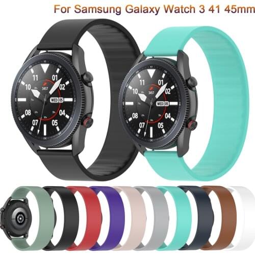 20mm 22mm Silicone Band for Samsung Active 2 40mm/44mm strap Galaxy watch 3 41/45mm Gear s3 46mm bracelet Huawei watch GT2 strap