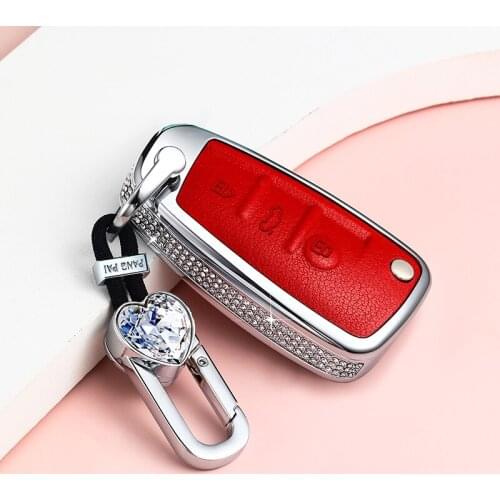 Luxury Diamond Car Key Case key cover For Audi A1 A3 A4 A5 Q7 A6 C5 C6 A7 A8 R8 S4 S5 S6 S7 S8 SQ5 2015 2016 2017 2018 Flip Key