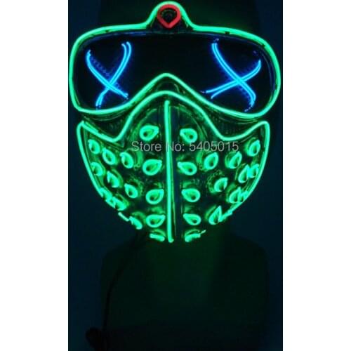 Glowing EL Wire Mask Cosplay Video Game Character Anonymous Face LED Mask For Halloween Party Supplies