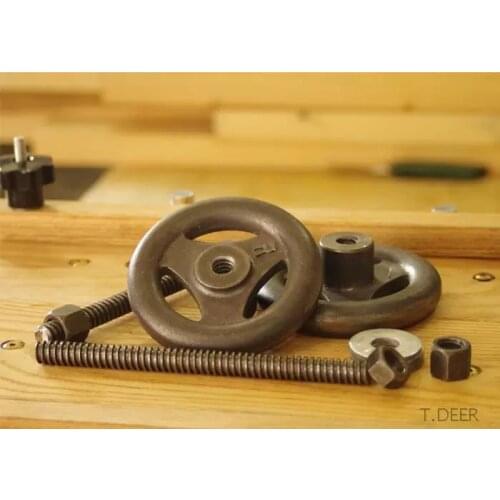 Woodworking Workbench Vise Dual Wheels Cast Iron Handwheel Sets Hardware for Vise