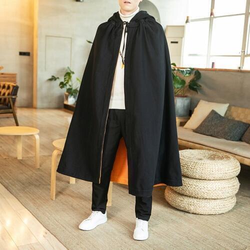 Traditional Chinese Clothing For Men Male Long Trench Coat Velvet Padded Cotton Winter Men Vintage Robe Chinese Cloak KK3065