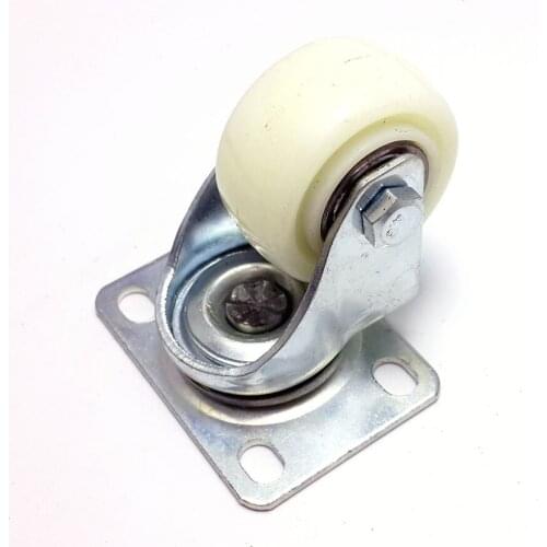 30KG Universal Swivel Casters Each 1.5" Furniture Wheel Castor White PP Nylon For Chair, Desk, pallet