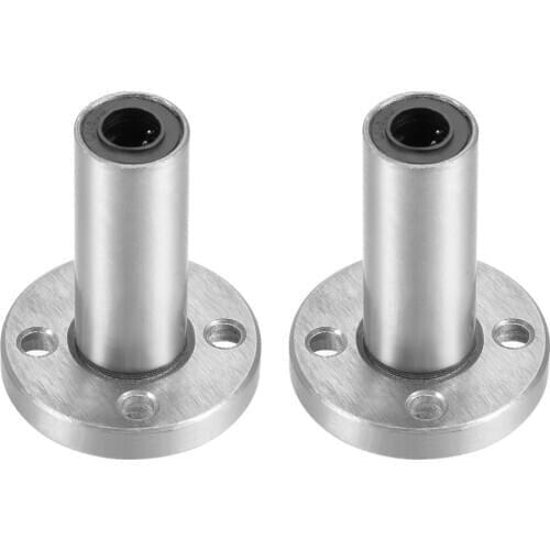 Uxcell LM6UU Extra Long Round Flange Linear Ball Bearings, 6mm Bore Dia, 12mm OD, 35mm Length 2Pcs