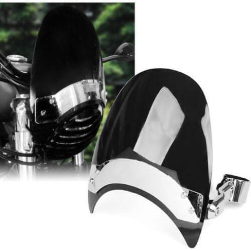 Dark 38-45mm Motorcycle Windscreen Windshield For Harley Sportster XL883 1200 ND
