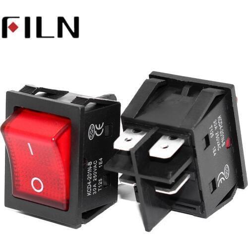 On off 30A/250V 16A/250V heavy duty 4 pin t85 rocker switch with light 12V 24V 110V 220V 380V
