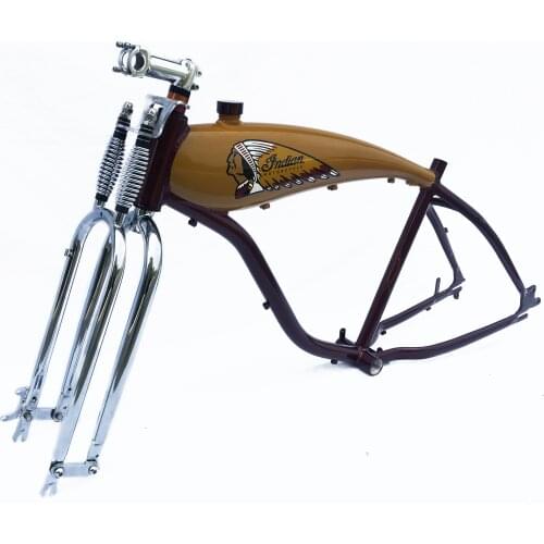 Integrate Top Tube Tank 4.7 Liters Stylish Vintage Bike Frame Chopper Bike Retro Bike Frame Set Feul Bike Gas Chopper Frame DIY