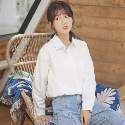 Women Blouse Autumn Winter White Shirt Womens Long-Sleeved Polo Shirt Loose Shirt Women Blusas Ropa De Mujer