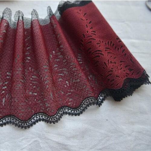 1 Meter New Fabric Lace Burgundy Lace Trim DIY Craft Materials Clothing Accessories Lace Embroidery 21cm Width