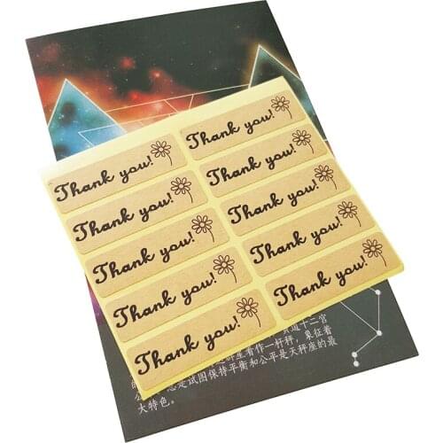 100pcs/pack Flower Thank You DIY Paper Label Decoration Packaging Baking Seal Stickers