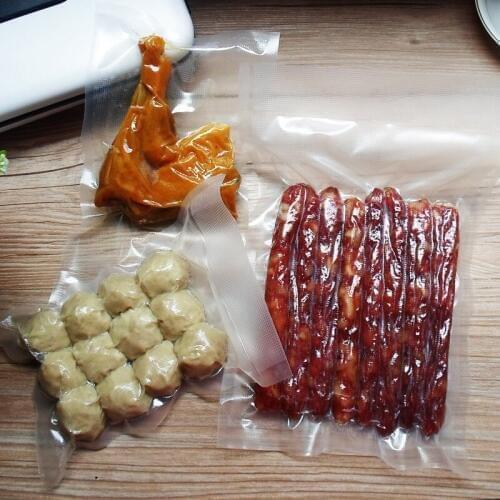 100pcs Grain vacuum food packaging bag Composite transparent rice miscellaneous grain plastic heat seal storage organizer
