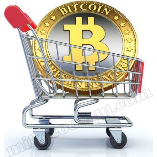 2000pcs/lot 5x5cm BITCOIN ACCEPTED HERE digital currency label sticker Item No.FS10