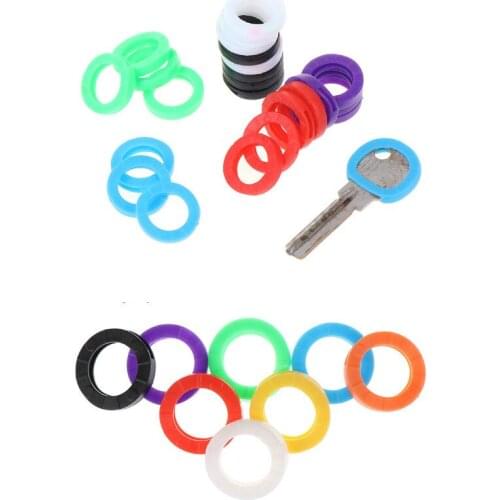 24pcs Bright Colors Hollow Multi Color Rubber Soft Keys Locks Cap Key Covers Keyring Elastic Case Round Soft Silicone