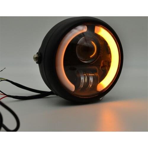 6.5" Inch Retro Motorcycle Headlight Headlamp Head faring LED Daytime Running light For SUZUKI GN CHOPPER Cafe Racer Bobber