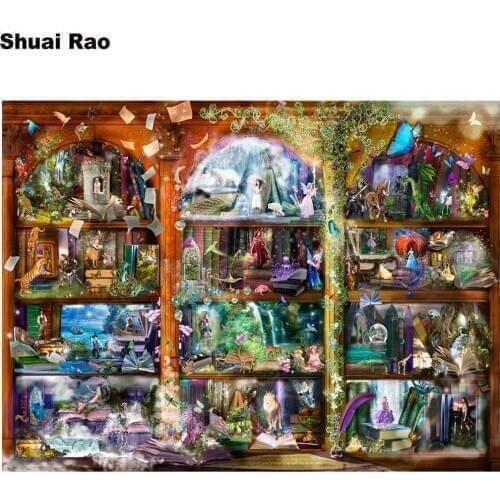 Fantasy art diamond painting full square round diamond diamond animals rhinestone mosaic daimond embroidery fairytale landscape