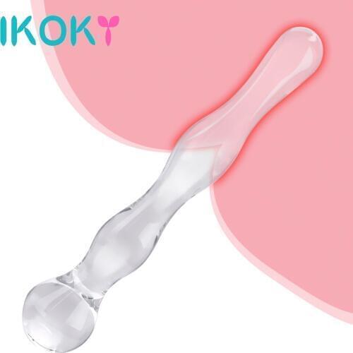 IKOKY Glass Anal Plug Crystal Butt Plug Erotic Anal Sex Toys Dildos Sex Toys for Men Women Adult Products