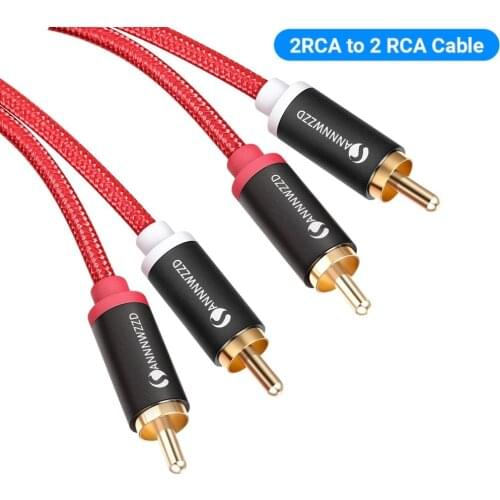 2RCA to 2RCA Audio Cable Male to Male 2RCA Stereo Audio Cable 1m 2m 3m 5m for Home Theater DVD Amplifier Subwoofer Speaker Cable