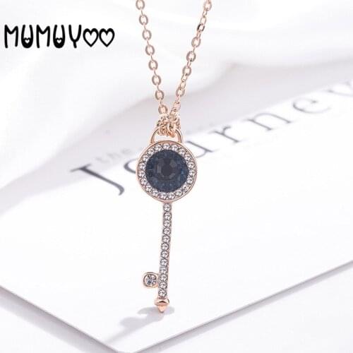 SWA Fashion Jewelry High Quality Classic Hot Sale Charm Pendant Fashion Key Shape Eye Shape Womens Pendant Necklace Women