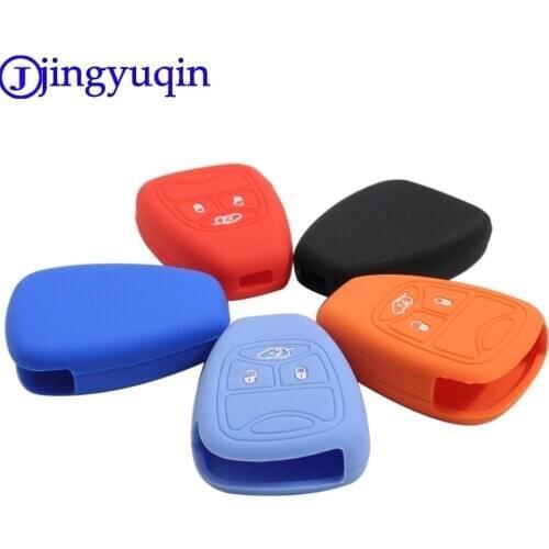 Jingyuqin 3 Buttons Silicone Key Cover For Jeep For Chrysler 200 300 Aspen PT Cruiser Sebring For Dodge Durango Avenger Charger