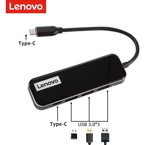 Lenovo USB Type C To USB 3.0 HUB 4 in 1 Adapter For Mobile Phone Pad Computer Laptop MacBook Accessorie Expander Spliter