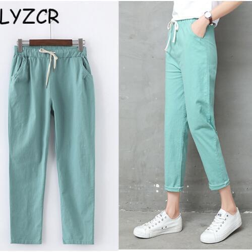 Женские льняные брюки LYZCR China At AliExpress
