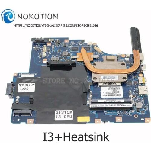 NOKOTION NIWE2 LA-5752P Motherboard For Lenovo G560 GT310M GPU I3+heatsink Fit For LA-5754P for Lenovo G565 Z565 Motherboard