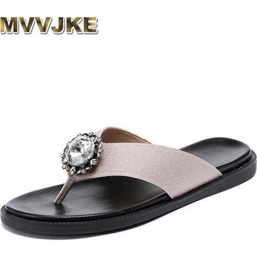 MVVJKE 2020 summer platform flip flops fashion beach shoes woman non-slip genuine leather sandals women slippers shoe