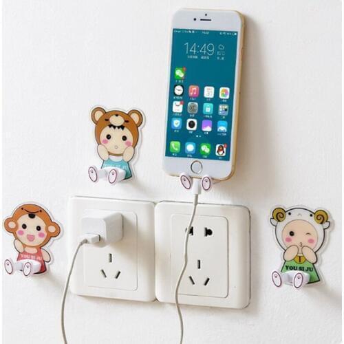Wall Adhesive Hanger Socket Storage home organization and storage suction cup wall hooks Cute Plug Power Wall Hook Socket Holder