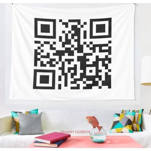 Funny QR Code linking to PornHub tapestry Wall Hanging Beach Towel Throw Blanket Picnic Yoga Mat Tapestries Home Decoration