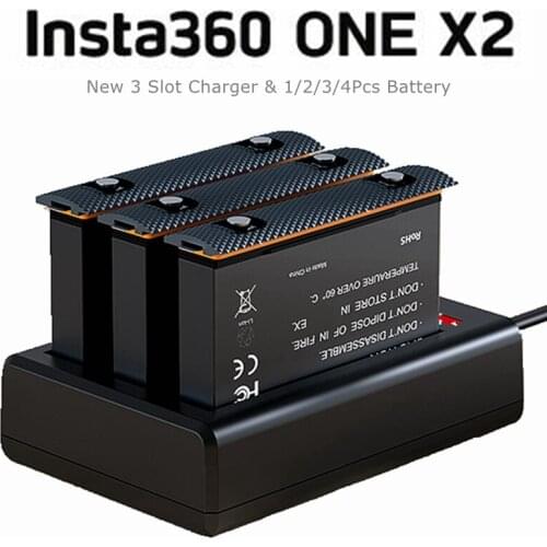 New Insta 360 Accessories ONE X2 1700mAh Lithium Battery + 3 Slot USB Charger Charge Hub For Insta360 ONE X2 Charging Kits