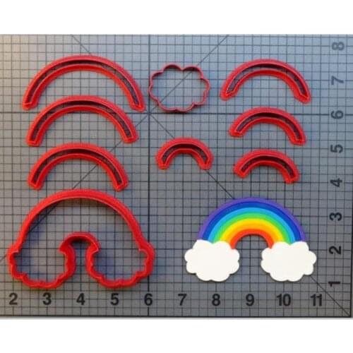 Rainbow Cookie Cutting Kitchen Baking Supplies Cake Icing Decoration Mold Soft Candy Tool Set 3D Customized Printin