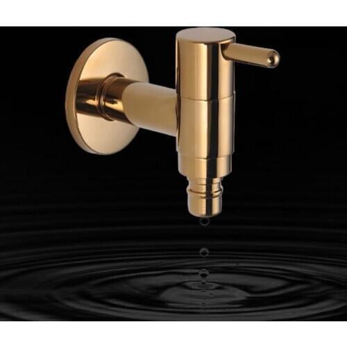 New Golden Finish Garden Faucet Bathroom Wall Mounted Washing Machine Faucet Taps bath mixer tap toilet pool use