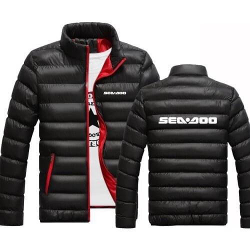 Sea Doo Seadoo Moto Logo 2021 Winter Thicken Jacket Mens Jacket Fashion Cotton Pad Street Thicken Warm Hooded Jacket Clothes