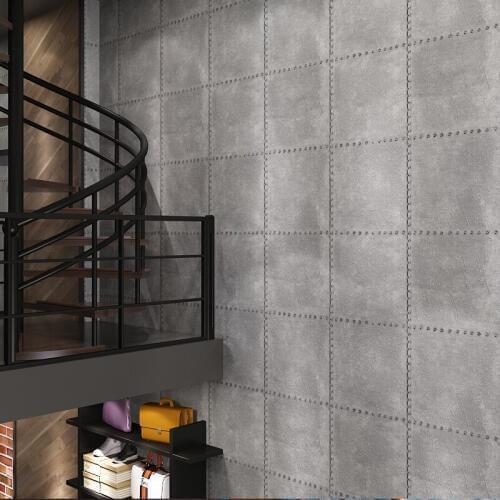 Vintage Iron Sheet 3d Wall Paper For Walls Grey Rustic Red Naked Pink Retro Wallpaper Metal Wallpapers Mural Ceiling Home Decor