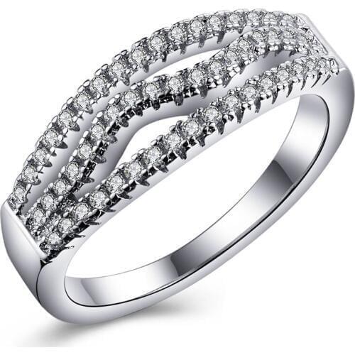 Jewelry S mall Hollow thin line lady cheap princess cut Cubic Zircon zircon wedding bands engagement rings for women